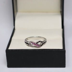 925 sterling silver infinity ruby ring